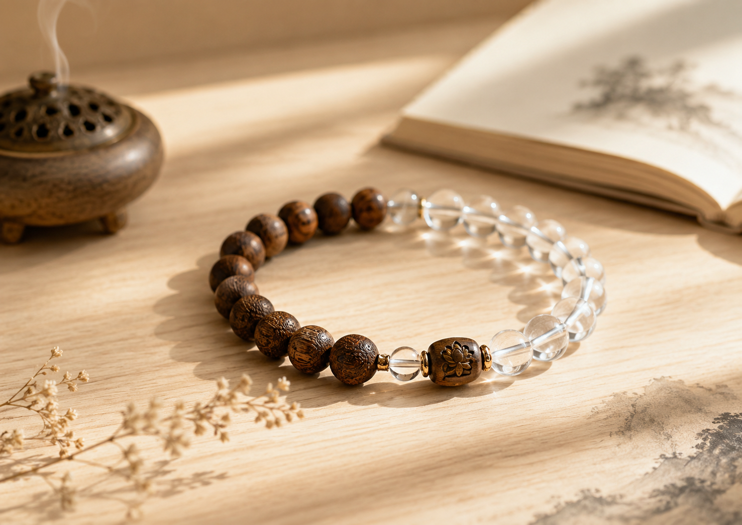 Why We Love the Balance of Wood and Crystals