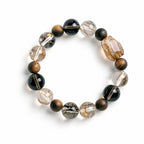 Black Gold Super Seven, Smoky Quartz and Agarwood bracelet