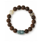 Eastern-inspired agarwood bracelet with Hetian jade and blue water jadeite