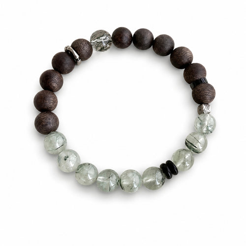 Dewlight Agarwood and Prehnite bracelet for women