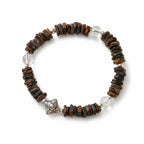Rustic Square Agarwood and Clear Quartz bracelet