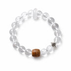 White Halo Clear Quartz and Agarwood bracelet for women